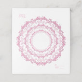 Roze bloemen mandala plaatskaartje (Buitenkant ongevouwen)