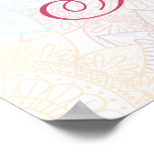 Roze bloemen mandalas Indiaas paar illustratie Poster (Hoek)