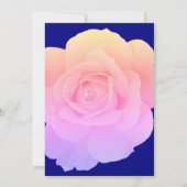 Roze Bloemen Marine Blauw Wit Rose Bloem Huwelijk Kaart (Achterkant)