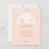Roze Bloemen Mason Jar Bruiloft Dank u Kaart (Voorkant)