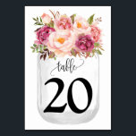 Roze bloemen Mason Jar Country Weddenschap Kaart<br><div class="desc">Mason Jar met waterverf roze florale vormgeving. Romantic boho chic style. U moet elk lijstaantal afzonderlijk creëer. 1. Voeg lijstaantal aan ontwerp toe. 2. Voeg toe aan je kar. 3. Herhaal voor elk tabelnummer dat u nodig hebt. Voor extra veranderingen (doopvontkleur, doopvontstijl, verwijder of beweeg elementen, verander andere formulering "Lijst"...</div>