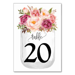 Roze bloemen Mason Jar Country Weddenschap Kaart
