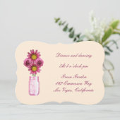 Roze Bloemen Mason Jar Ontvangstkaart Kaart (Staand voorkant)
