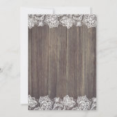 Roze bloemen Mason Jar Rustic Lace Wedding Kaart (Achterkant)