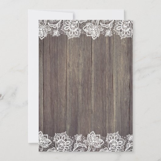 Roze bloemen Mason Jar Rustic Lace Wedding Kaart (Achterkant)