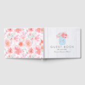 Roze Bloemen Mason Jar Rustieke bruiloft Gastenboek (Volledig)