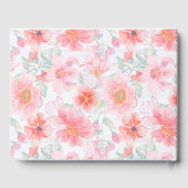 Roze Bloemen Mason Jar Rustieke bruiloft Gastenboek (Achterkant)