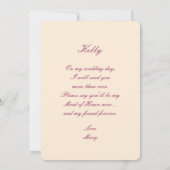 Roze bloemen Mason Jars Maid of Honor Kaart (Achterkant)