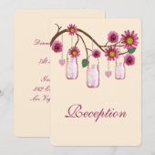 Roze Bloemen Mason Jars Ontvangstkaart Kaart (Voorkant / Achterkant)