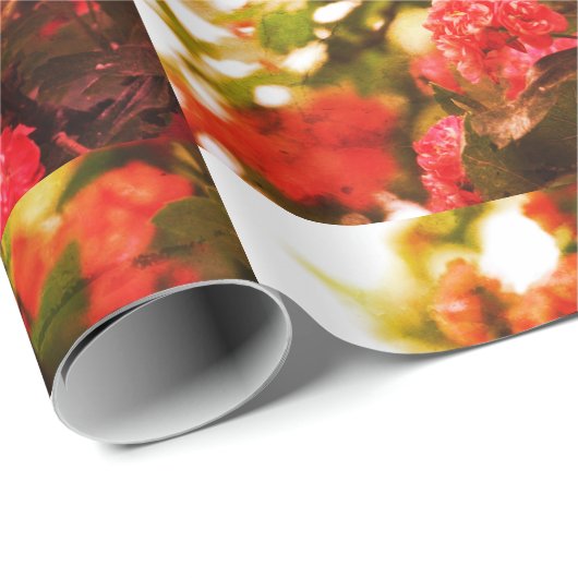 Roze Bloemen Matte Wrapping Papier (Rol Hoek)