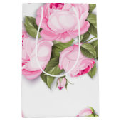 Roze Bloemen Medium Gift Bag Cadeauzakje (Voorkant)