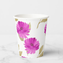 Roze bloemen meegebracht papieren bekers