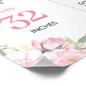 Roze Bloemen Meisje 1e Verjaardag Mijlpaal teken Poster (Hoek)