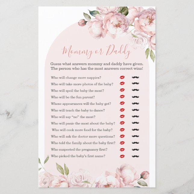 Roze Bloemen Meisje Baby In Bloei Mama of Papa (Voorkant)