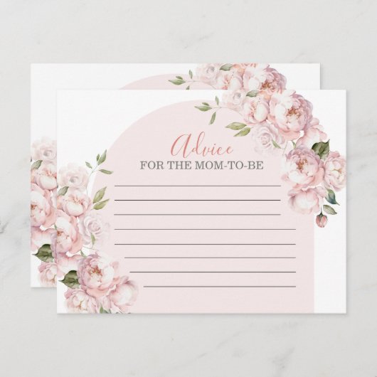 Roze Bloemen Meisje Baby In Bloom Advies voor Mam Informatiekaartje (Voorkant / Achterkant)