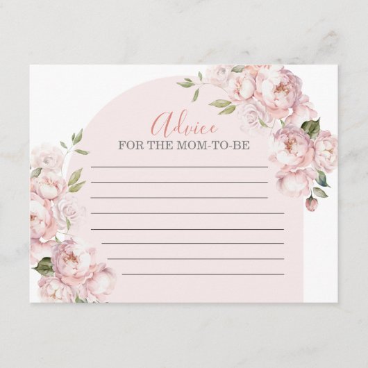 Roze Bloemen Meisje Baby In Bloom Advies voor Mam Informatiekaartje (Voorkant)