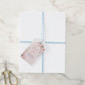 Roze Bloemen Meisje Baby in Bloom Bedankt Cadeaulabel (Met Touw)