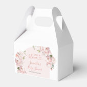 Roze Bloemen Meisje Baby in Bloom Favoriete Doos Bedankdoosjes (Voorkant Zijde)