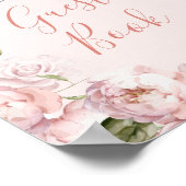 Roze Bloemen Meisje Baby in Bloom Gastboek Poster (Hoek)