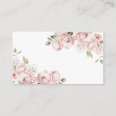 Roze Bloemen Meisje Baby in Bloom Luier Raffle Informatiekaartje (Achterkant)