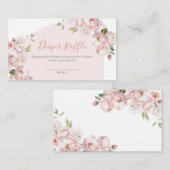 Roze Bloemen Meisje Baby in Bloom Luier Raffle Informatiekaartje (Voorkant / Achterkant)