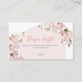Roze Bloemen Meisje Baby in Bloom Luier Raffle Informatiekaartje (Voorkant)