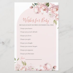 Roze Bloemen Meisje Baby In Bloom Wensen voor Baby