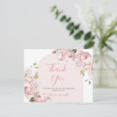 Roze Bloemen Meisje Baby shower Baby in Bloom Bedankkaart (Staand voorkant)