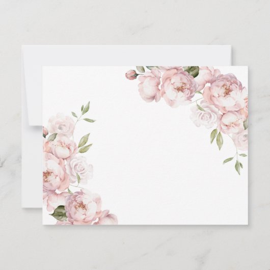 Roze Bloemen Meisje Baby shower Baby in Bloom Bedankkaart (Achterkant)