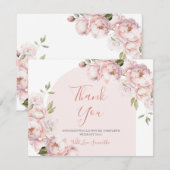 Roze Bloemen Meisje Baby shower Baby in Bloom Bedankkaart (Voorkant / Achterkant)