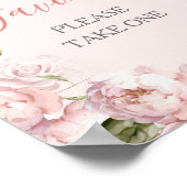 Roze Bloemen Meisje Baby shower Baby in Bloom Favo Poster (Hoek)