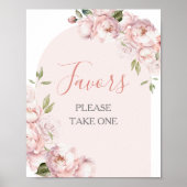 Roze Bloemen Meisje Baby shower Baby in Bloom Favo Poster (Voorkant)