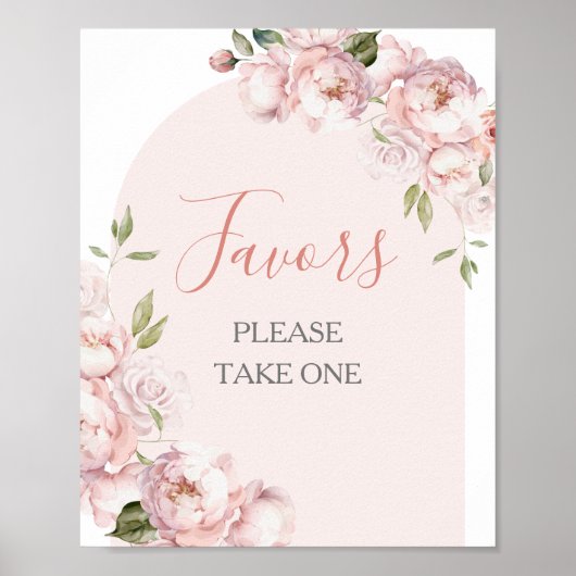 Roze Bloemen Meisje Baby shower Baby in Bloom Favo Poster (Voorkant)