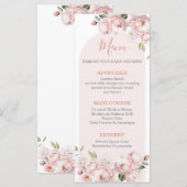 Roze Bloemen Meisje Baby shower Baby in Bloom Menu (Voorkant / Achterkant)