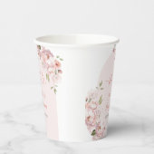 Roze Bloemen Meisje Baby shower Baby in Bloom Papieren Bekers (Links)