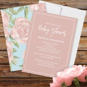 Roze Bloemen Meisje Baby shower Custom