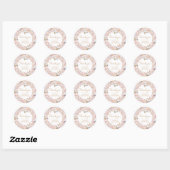 Roze Bloemen Meisje Baby shower Dank u Ronde Sticker (Vel)