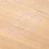 Roze Bloemen Meisje Doop Doop Doop Acryl Uitnodigingen (Laagn)