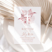 Roze Bloemen Meisje Doop Doop Kaart