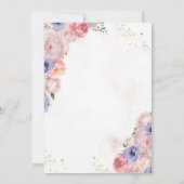 Roze Bloemen Meisje Eerste Heilige Communie Gouden Kaart (Achterkant)