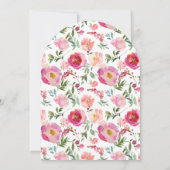 Roze Bloemen Meisje Heilig Doopsel Waterverven Kaart (Achterkant)