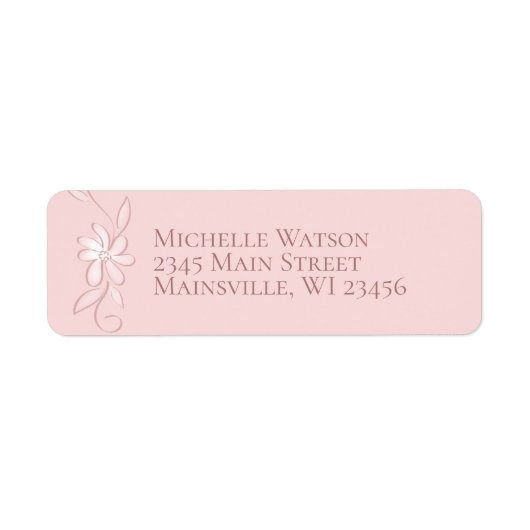  Roze Bloemen Meisje Label (Voorkant)