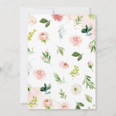 Roze Bloemen Meisje Olifant Baby shower Kaart (Achterkant)