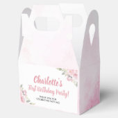 Roze Bloemen Meisje Verjaardag Favor Box Bedankdoosjes (Geopend)