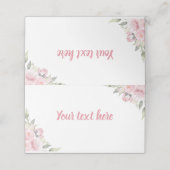 Roze Bloemen Meisje Verjaardagsfeestje Plaats Kaar Plaatskaartje (Buitenkant ongevouwen)
