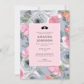 Roze Bloemen Meisje Verpleging Foto (Terug) Afstud Kaart (Voorkant)