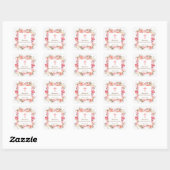 Roze Bloemen Meisjes Bevestiging Sticker (Vel)