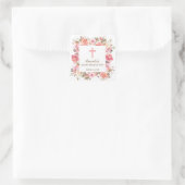 Roze Bloemen Meisjes Bevestiging Sticker (Tas)