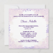 Roze Bloemen Meisjes Foto Afstuderen Kaart (Achterkant)