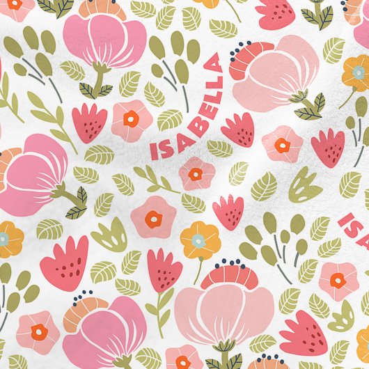 Roze Bloemen Meisjes Naam Kussen